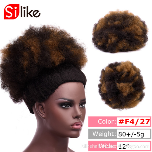 Chignon hairpiececlip in Bun hair for black women Hot style Synthetic Afro Afro puff Short Ponytail Kinky Curly Buns cheap hair